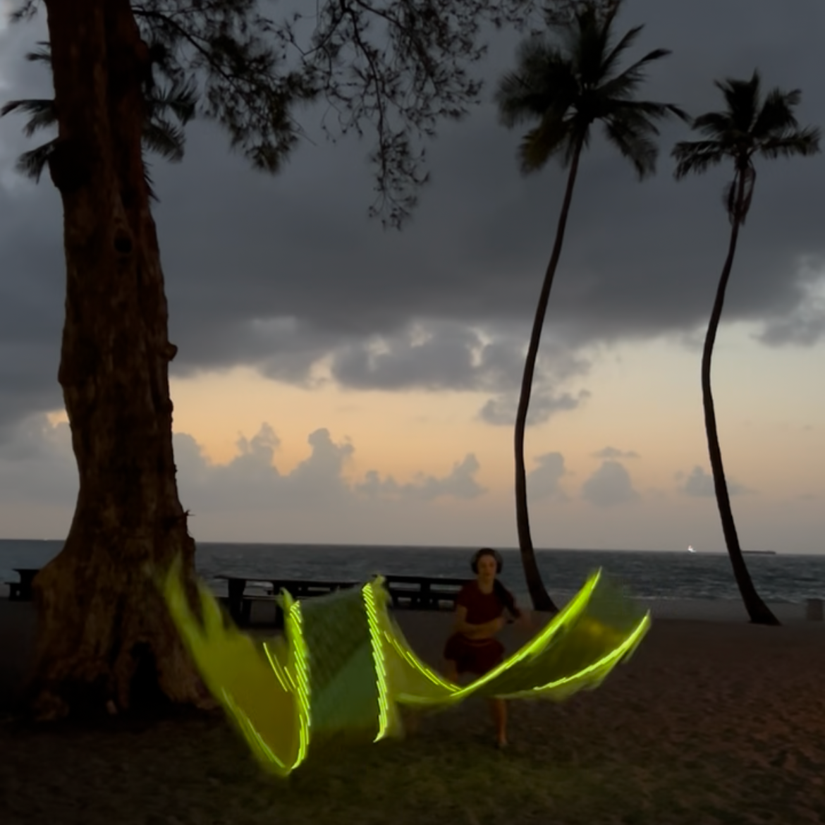 LED Green Dragon Poi Full Kit